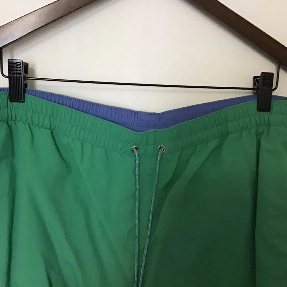 Vintage The Limited Nylon Green and Blue Adjustable Waist Shorts Large